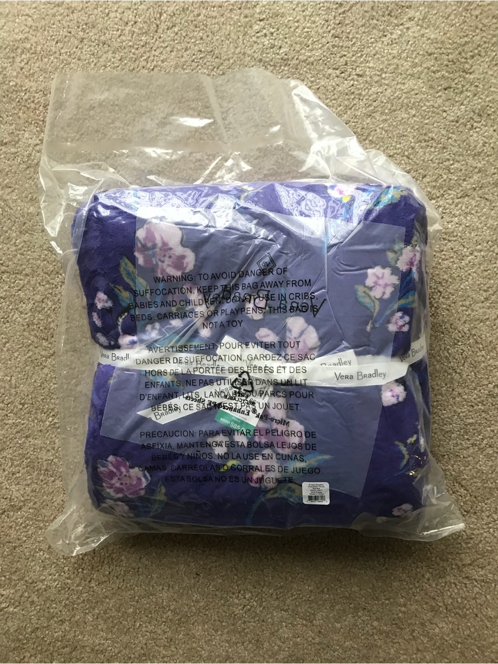 Vera Bradley Purple Floral Throw Blanket